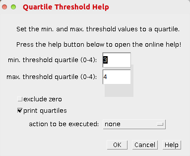 the options dialog of the quartile threshold tool