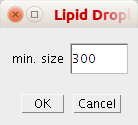 options of the lipid droplets tool